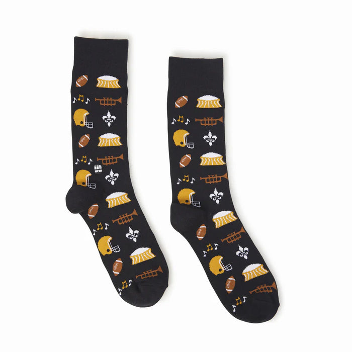 Louisiana Bonfolk Woven N.O. Football Socks - Black