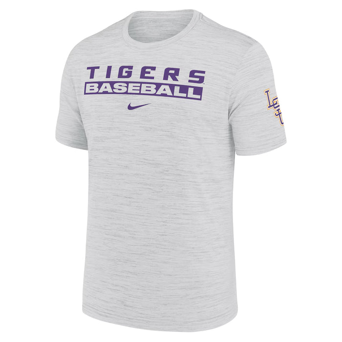 LSU Tigers Nike Baseball Velocity Dri-Fit Performance T-Shirt - White