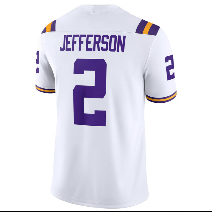 LSU Tigers Nike #2 Justin Jefferson Team Replica Football Jersey – White