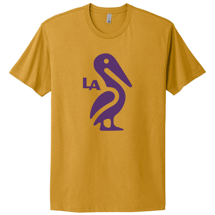 Southern Made Louisiana Pelican Icon T-Shirt - Mustard / Purple