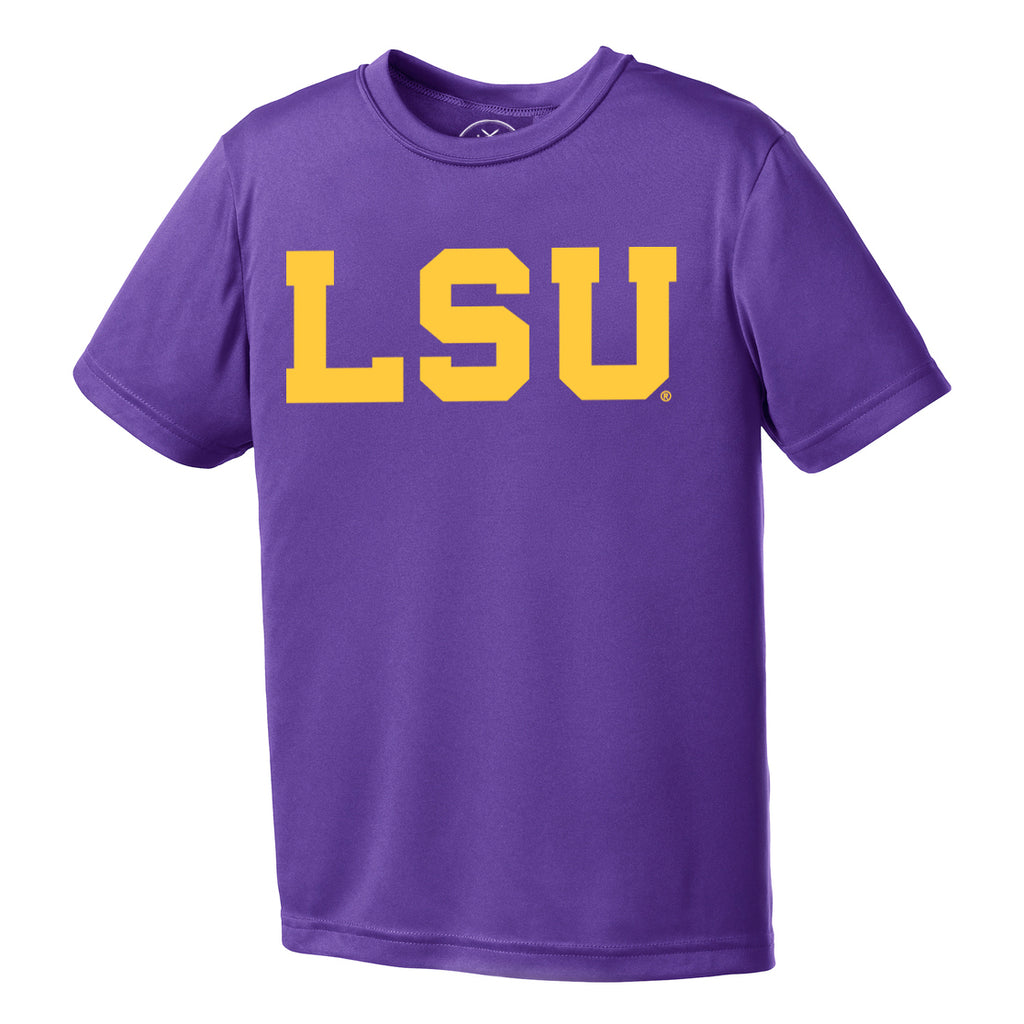 B&B Dry Goods LSU Tigers Athletic Block Performance Youth T-Shirt - Pu ...