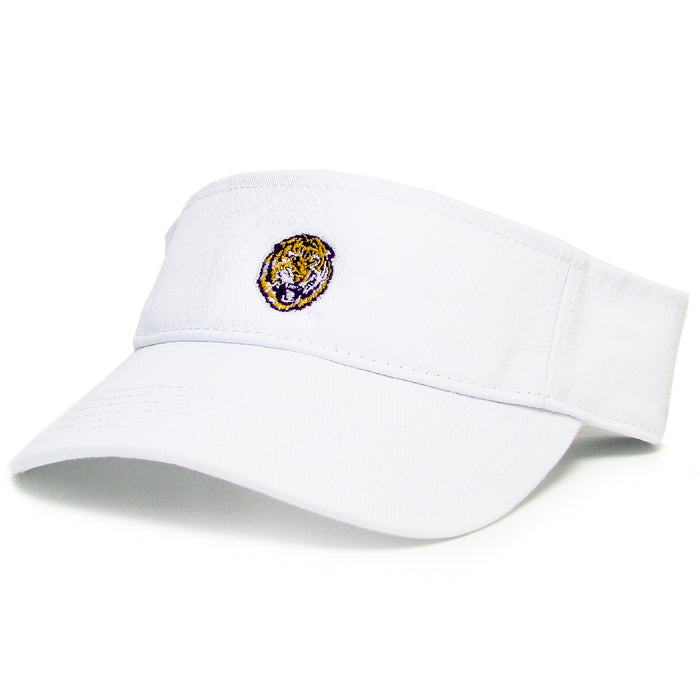 LSU Tigers Legacy Round Vault Relaxed Twill Visor - White