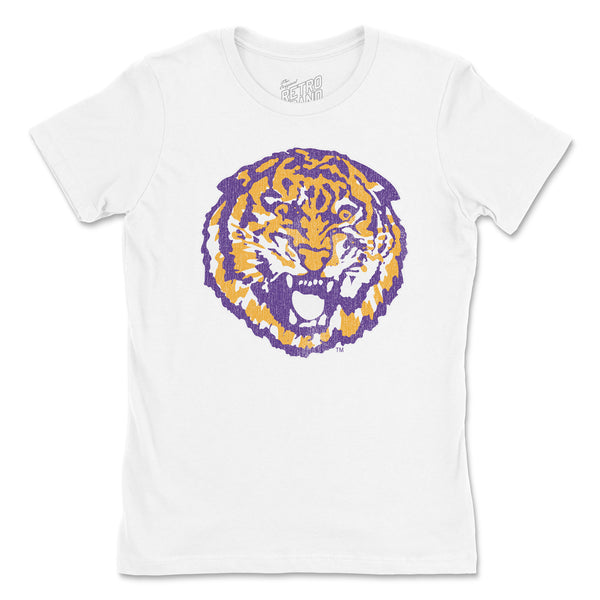 LSU Tigers Retro Brand Round Vault Kids Tri-Blend Long Sleeve T