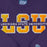 LSU Tigers Blue 84 Top Level Split Applique Fleece Crewneck Sweatshirt - Purple