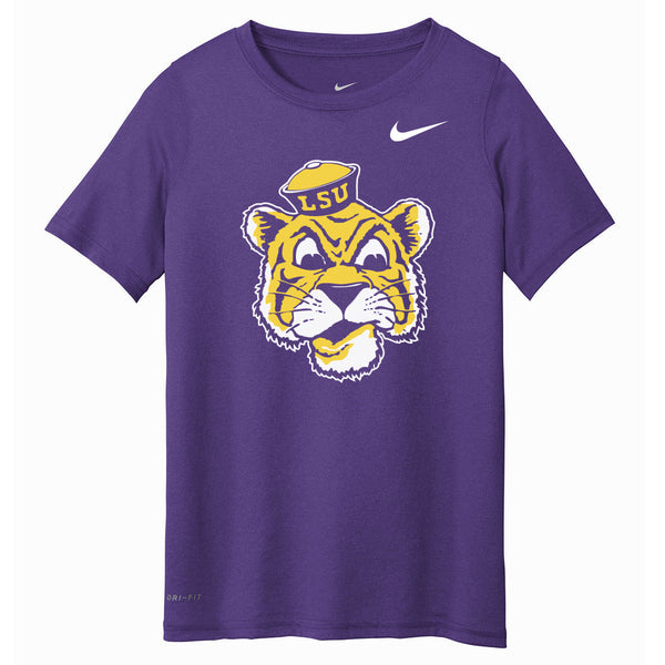 LSU Tigers Nike Legend Dri-Fit Arch Sideline Performance Youth T-Shirt -  Purple